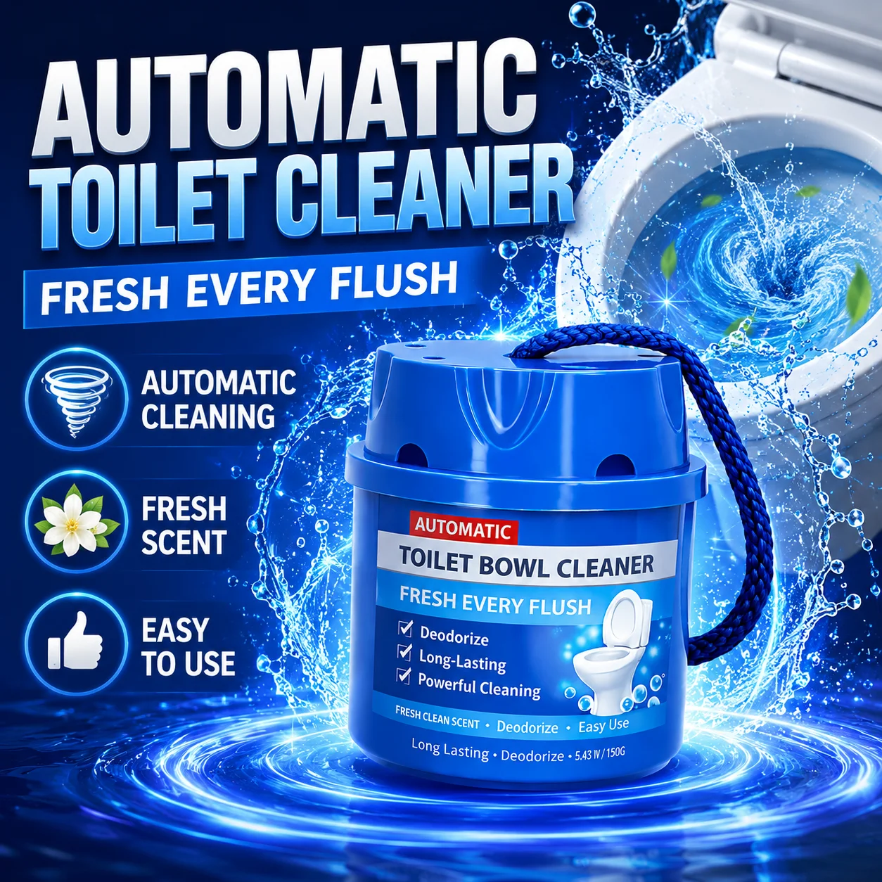 Toilet Bowl Cleaner, Hanging Toilet Freshener, Bathroom Deodorizer Automatic Toilet Cleaner for Home, Office,Apartment and Hotel view 5