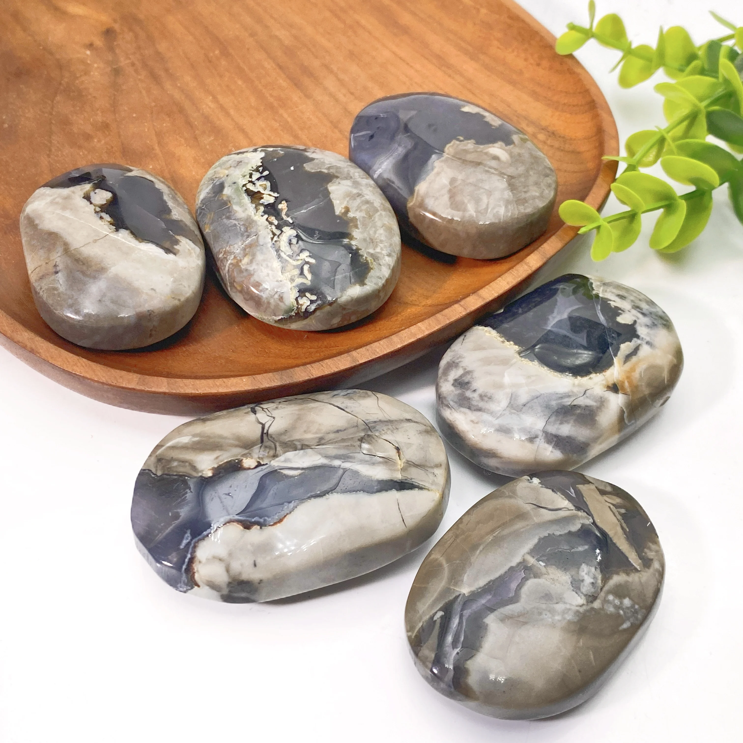 1 قطعة عالية الجودة العقيق البركاني حجر النخيل نحت الكريستال الطبيعي ، مجوهرات الأحجار الكريمة ، كريستال الشفاء ، هدية عيد ميلاد ، هدية النساء. #1