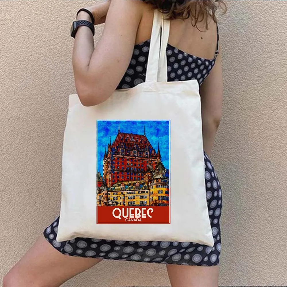 Filadelfia Pisa Porto Portofino Poznan Quebec Roma Riomaggiore Pittura San Francisco Seattle Shopper Canvas Tote Bag Borse