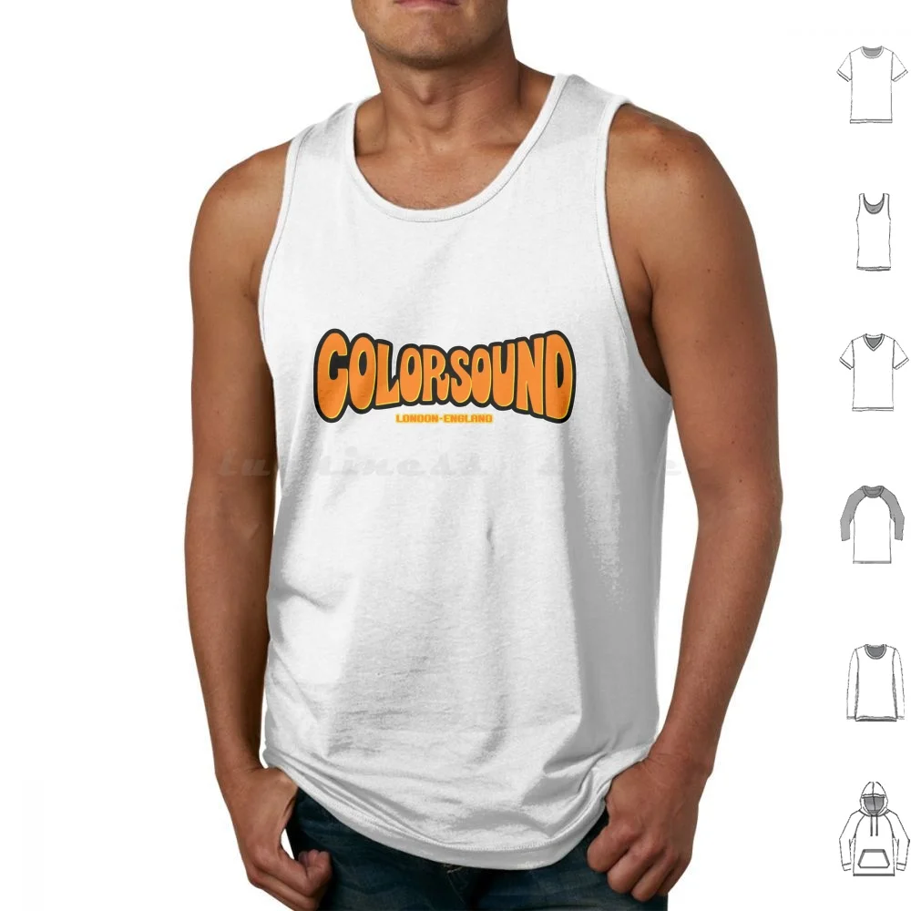 Colorsound Pedal efecto camisetas sin mangas estampado algodón Colorsound Pedal efecto Londres Inglaterra Fuzz Tone Bender Wah Wah Vintage