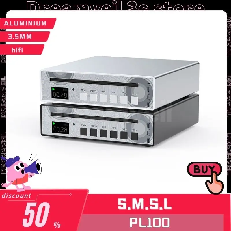 Smsl Vmv Pl100 Cd Player Built-In Cs43143 Chip With Optical And Coaxial Raw Digital Output 3.5mm Jcak S.M.S.L Pl100 Custom Cd