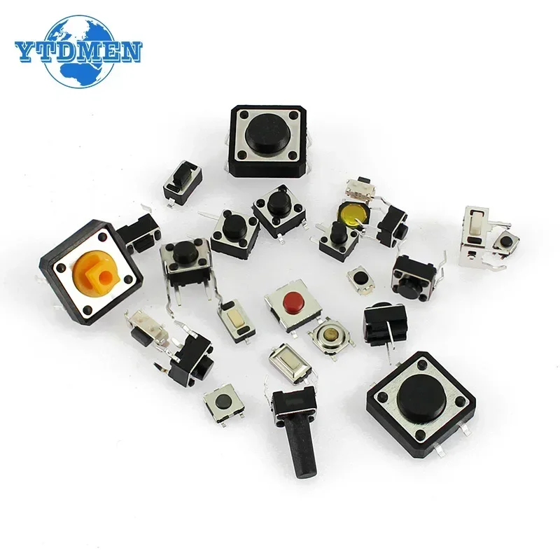 125 pièces 25 Types assortis Micro interrupteur bouton poussoir interrupteurs tactiles SMD DIP réinitialiser Mini interrupteur à feuilles 2*4 3*6 4*4 6*6 Kit de bricolage