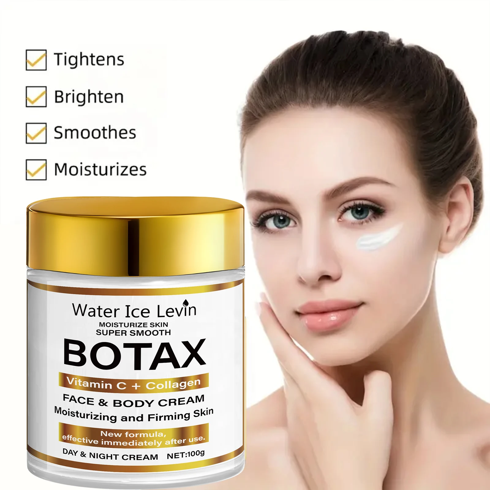 كريم Water Ice Levin BOTAX: فيتامين C + مرطب للوجه والجسم بالكولاجين لشد البشرة فائقة النعومة. الاستخدام النهاري/الليلي #2