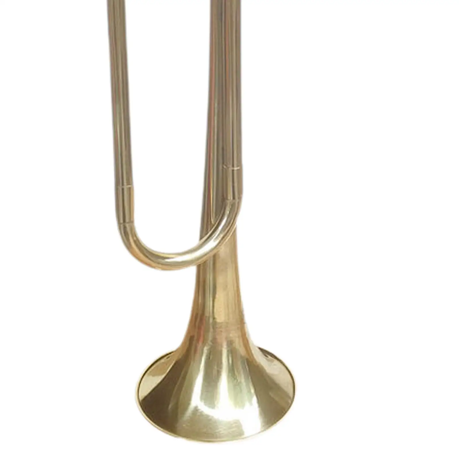 Brass Instrument Bugle C Key Standard Yellow Body Easy to Blow Scouting Band Horn for Young Players