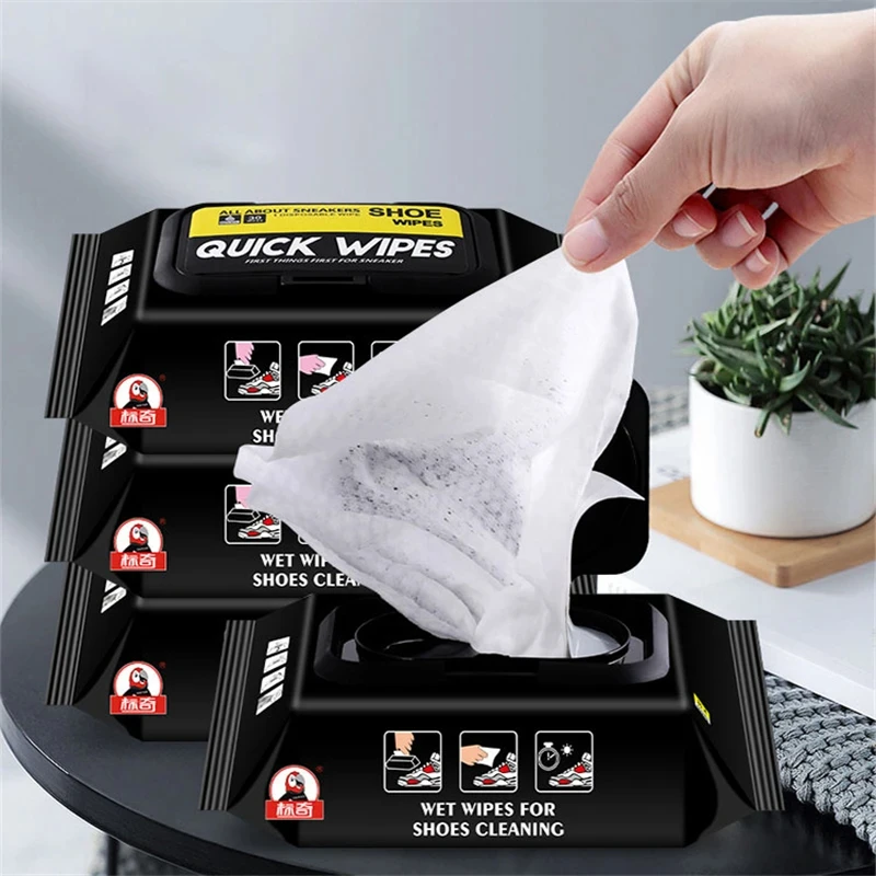 12Pcs/30Pcs Disposable Shoes Clean Wipes Portable White Shoes Cleaning Care Wipes Sneakers Cleaning Quick Wet Wipe