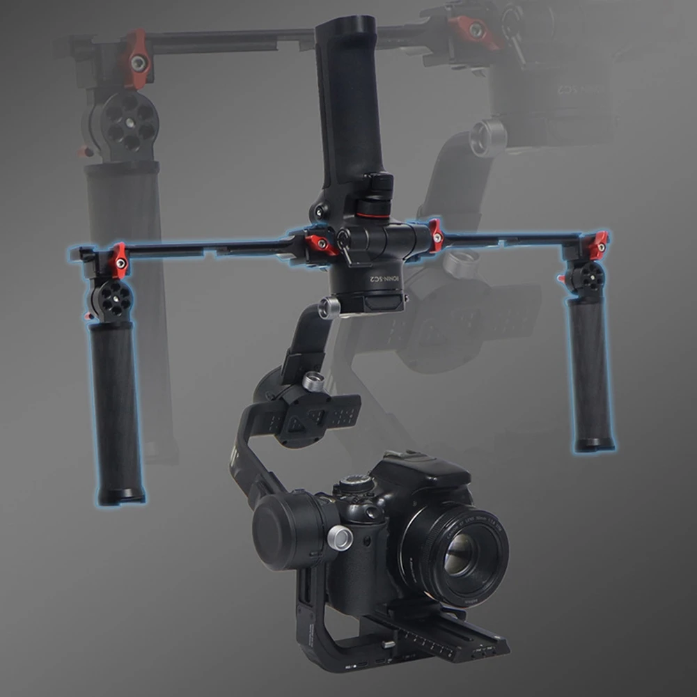 Impugnatura regolabile doppia impugnatura in carbonio supporto per morsetto per impugnatura per DJI Ronin RSC 2 RS2 staffa per Monitor stabilizzatore portatile