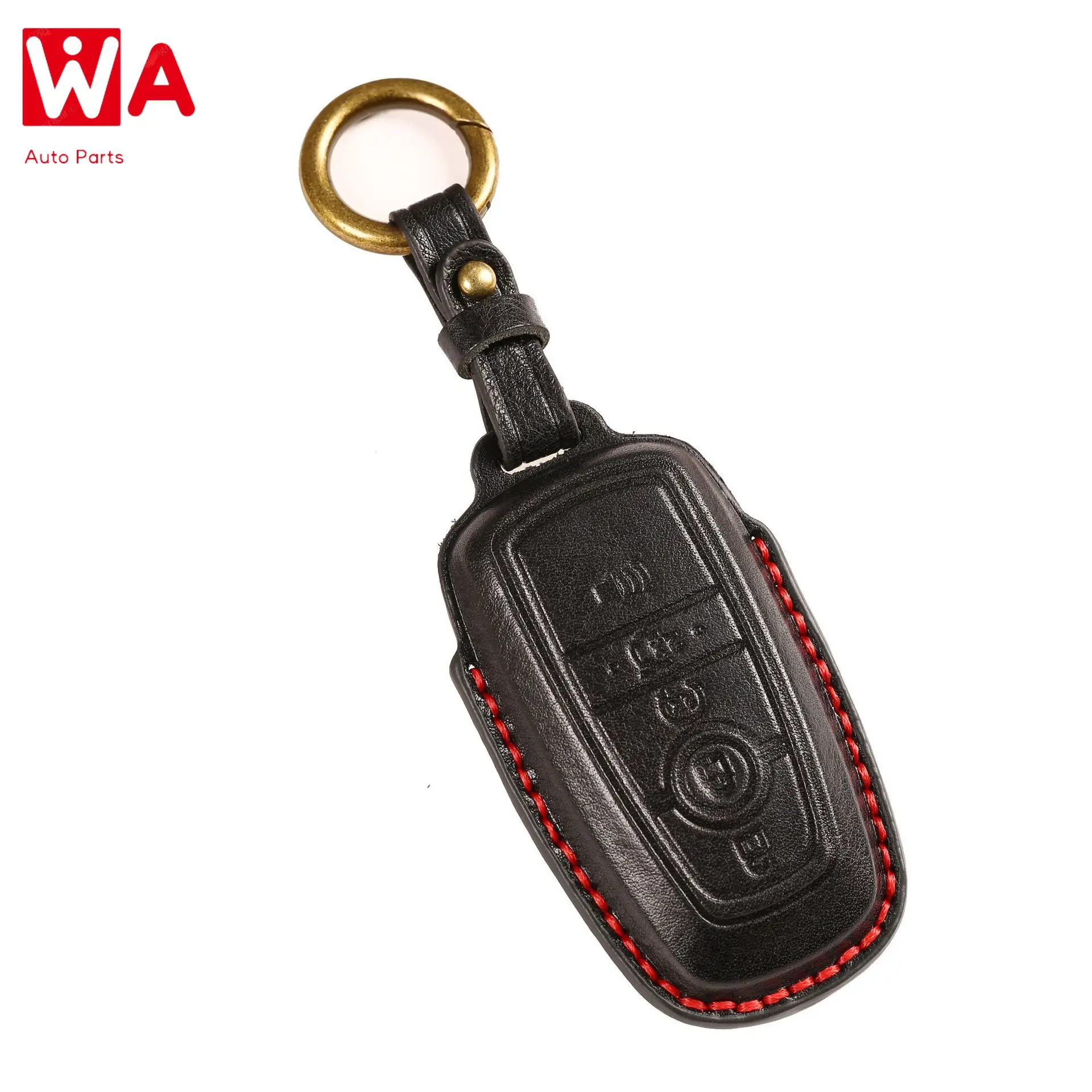 

Genuine Leather Car Key Fob Cover Case For Ford Fusion Mondeo Mustang Edge Expedition EXplorer F-150 F-250 F-350 5button Key Fob