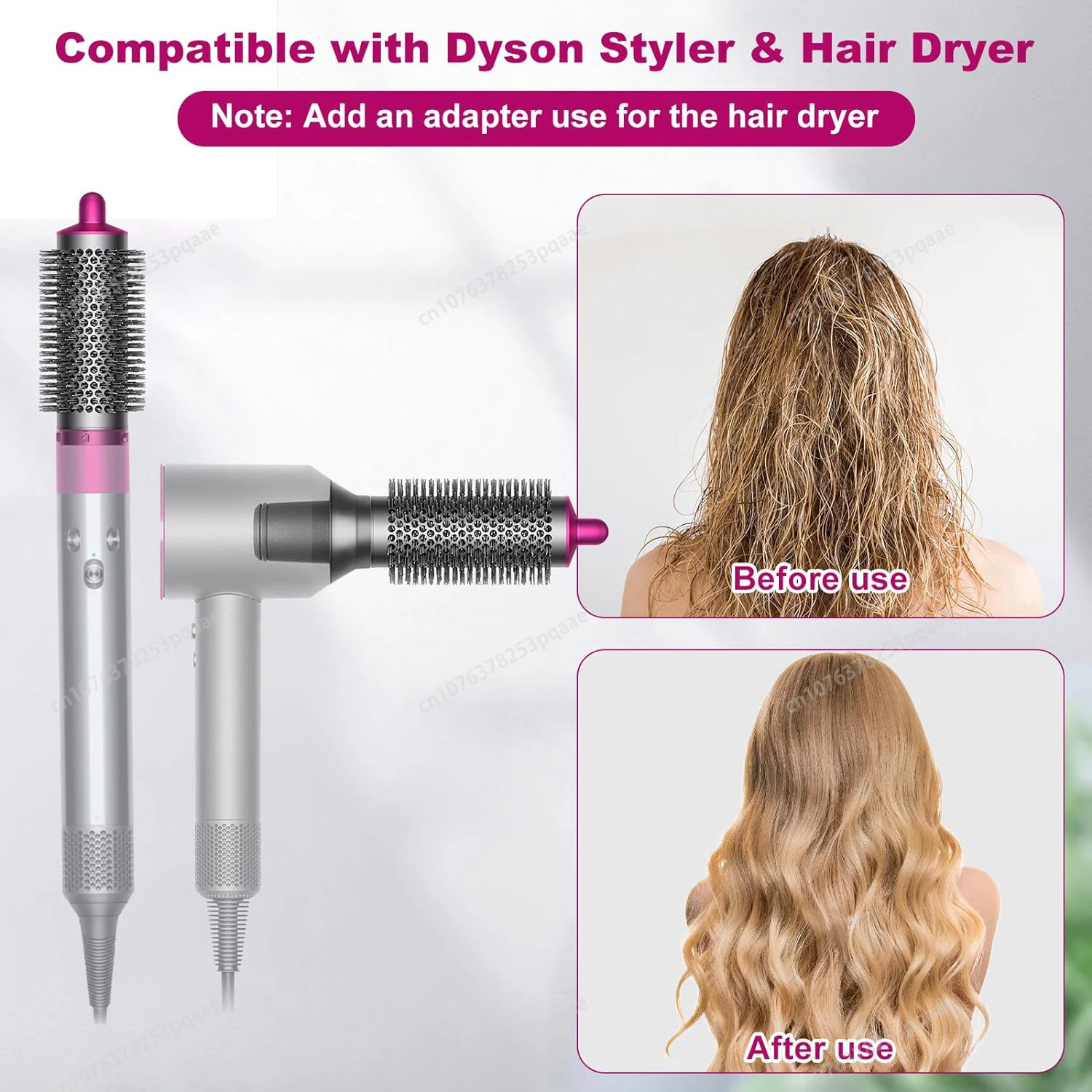 20/38/55MM Round Volumizing Brush for Dyson Airwrap HS01/HS05 Attachment Cylinder Comb Fluffy Nozzle Curling Brush Replacement image 6