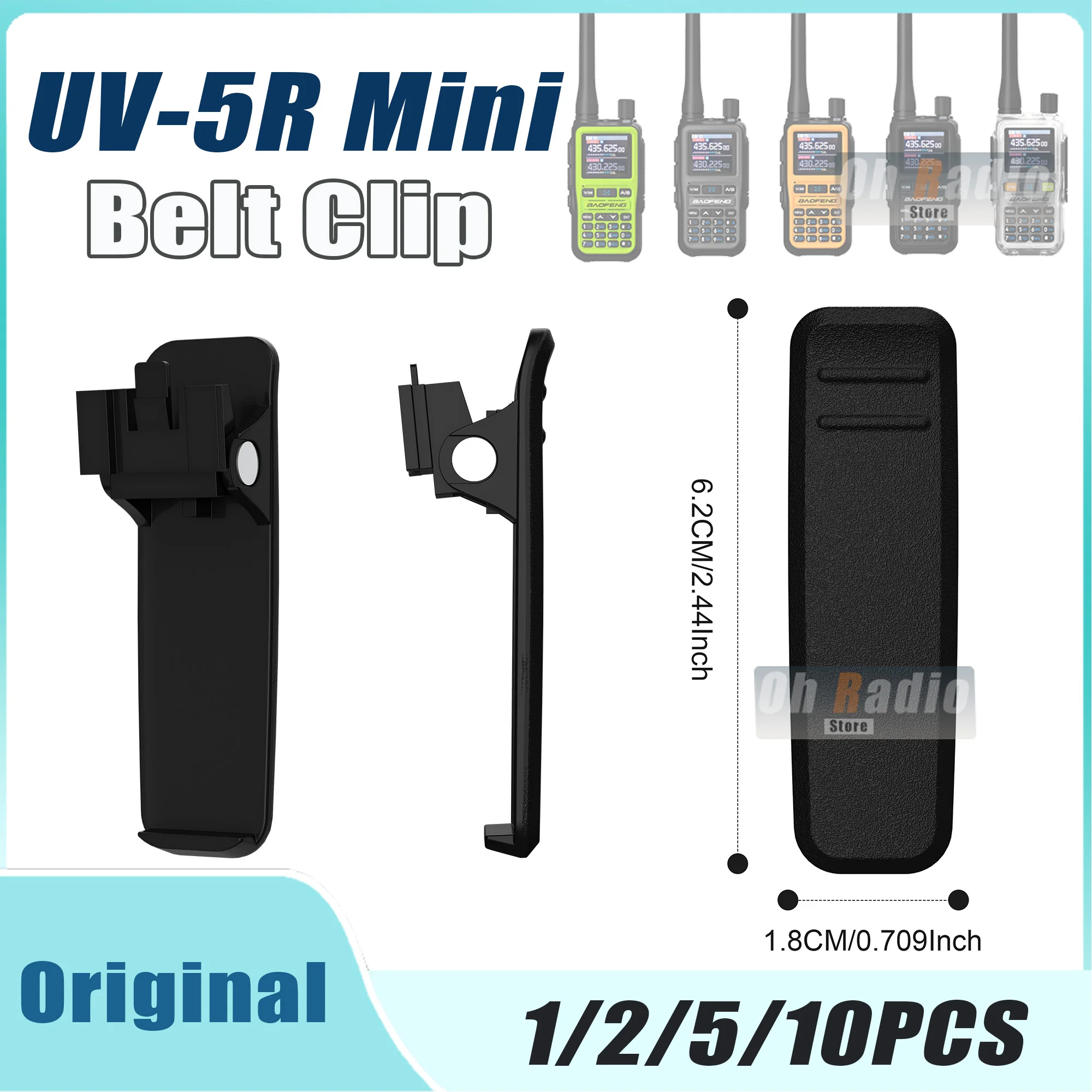 1/2/5/10PCS 100% originale Baofeng UV-5R Mini clip da cintura in plastica clip in vita per BF-5R Mini Walkie Talkie accessori radio bidirezionali