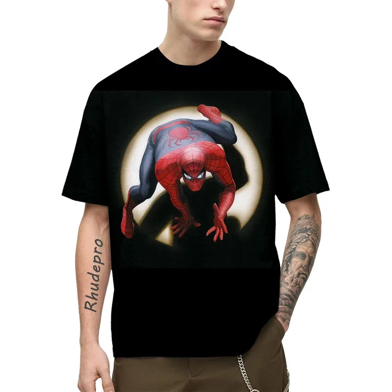 Miniso Superheroes Spider-Man T Shirt Summer Men T Shirts Popular Boys Girls Short Sleeve Casual Sports Top Spiderman Tee Shirts