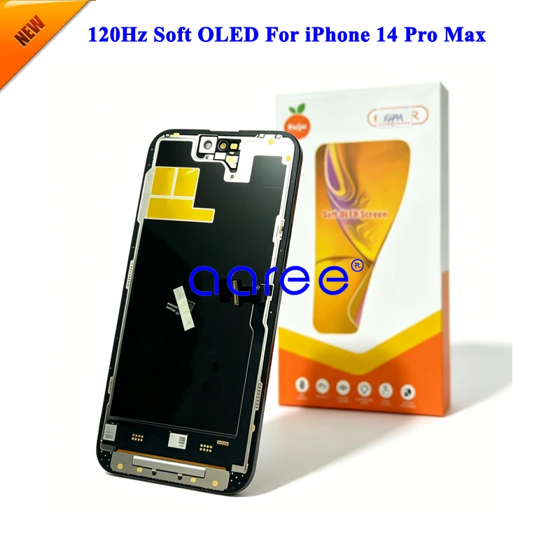 RJ Brand 120Hz Soft OLED Display For iPhone 14 Pro Max Soft OLED Display LCD Screen Touch Digitizer Assembly