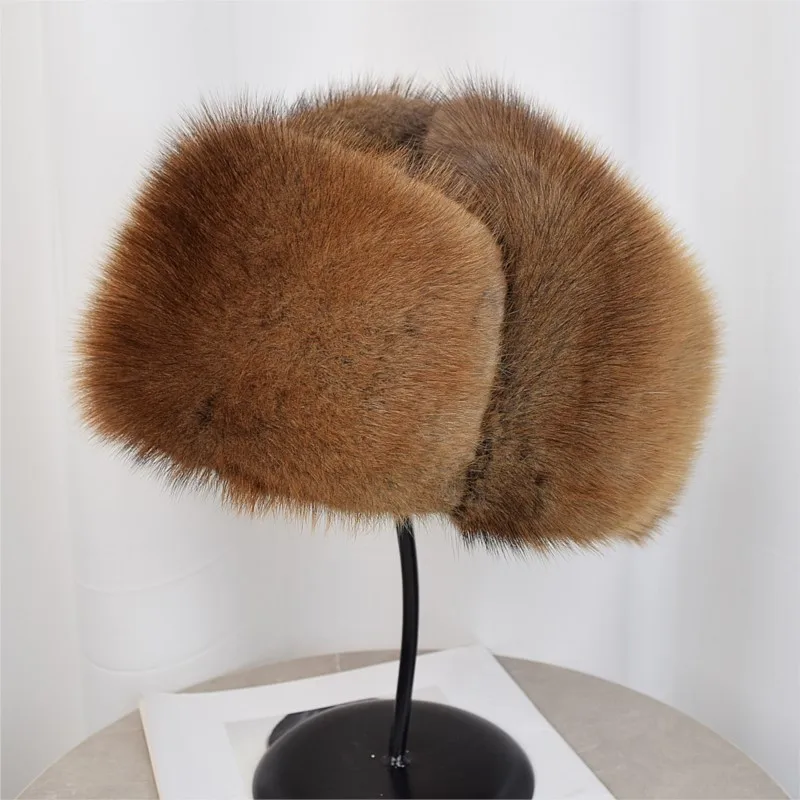 

A whole leather blue-root fur hat for women middle-aged and old warm