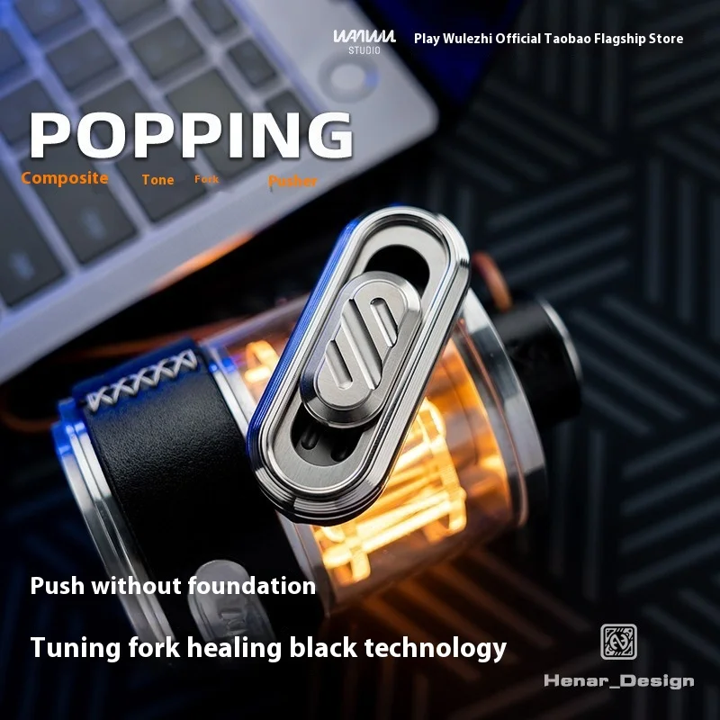 POPPING EDC المعادن لعبة لتخفيف الضغط آلية الصوت شوكة انتعاش تململ سبينر الأسود التكنولوجيا تخفيف الضغط بطاقة انتهازي