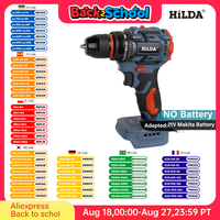 HILDA  Professional Cordless Brushless Portable Drill Bare Tool - Ergonomic & Durable 2-Speed Fit Makita 21V Battery