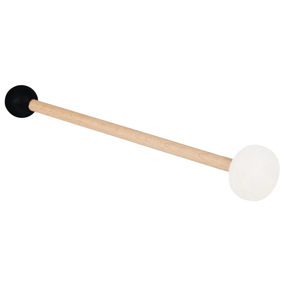 

1pcs Singing Bowl Mallet Double-ended Felt Rubber Drum Sticks Bass Percussion Wooden Handle Replacement Accessories