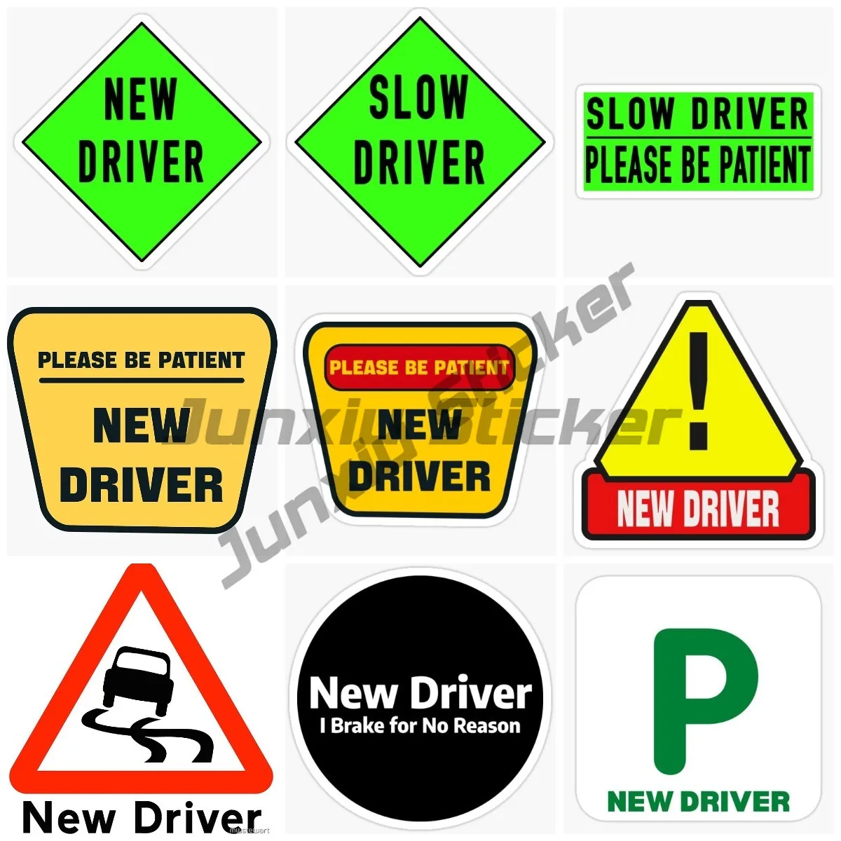 

Creative Warning for New Drivers, Car Stickers, Vinyl Waterproof Self-adhesive Paper Suitable for Car, Motorcycle, Truck Decals