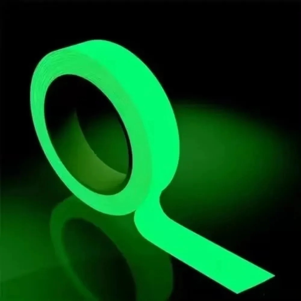 1 Roll Fluorescent Self-Adhesive Glow-In-The-Dark Tape Light Strip Fire Channel Stage Decoration Safety Exit Warning Stickers