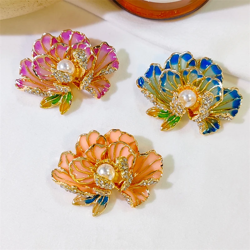 Жемчужная брошь с цветком пиона, высококачественная женская изысканная роскошная ретро-грудь, цветок, темперамент, брошь Cheongsam в китайском стиле