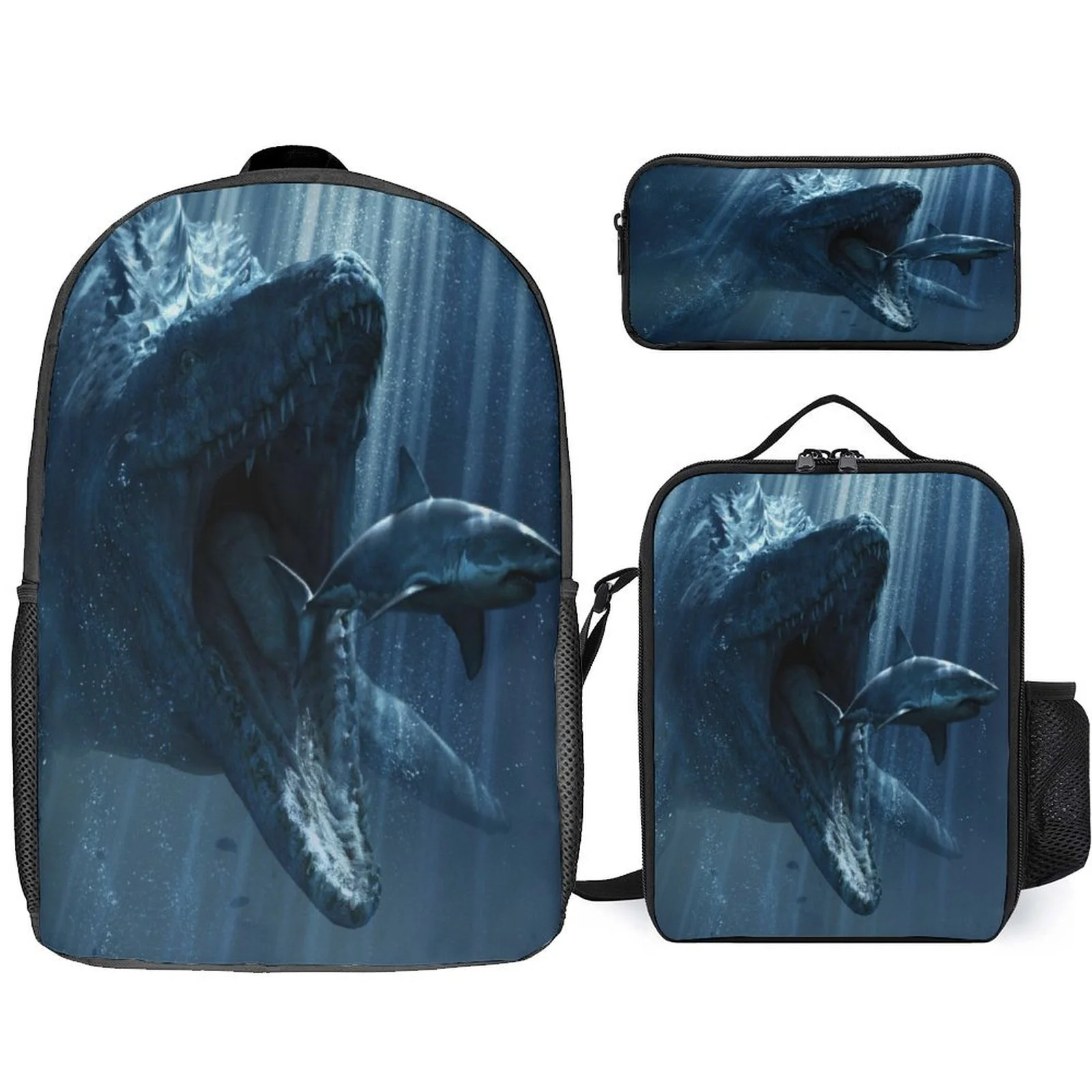 

Fashion Student Jurassic World Multifunction Backpack and Lightweight Shoulder Bag Pencil Box 3 in 1 Daypack Set for Kid