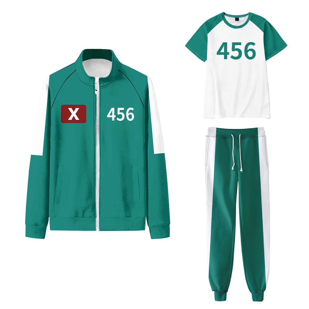 Season 2 Squid Seong Gi-hun Cosplay Costume Games Kim Jun-hee Dae-ho Tracksuit T-shirt Player 456 333 001 Tops Unisex Costume