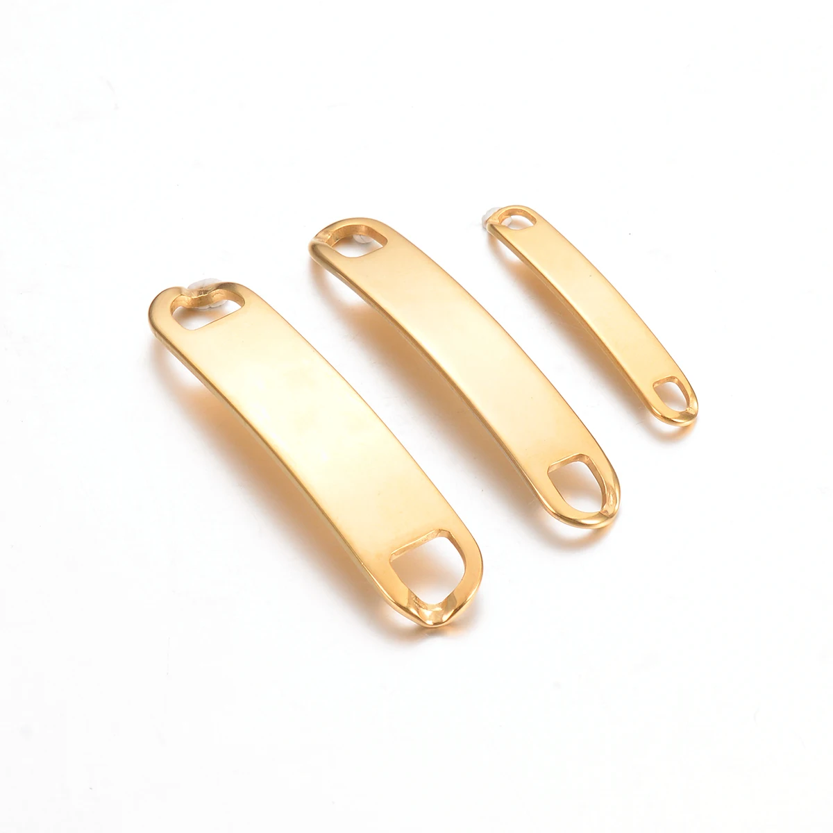 موصل شريط فارغ من الفولاذ المقاوم للصدأ علامات ختم الأساور ، سحر ديي ، إكسسوارات صنع المجوهرات ، لون الذهب ، 20 صوان #6