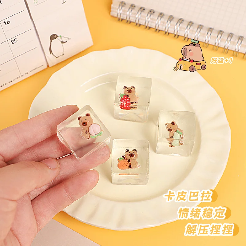 10pcs Squishy kawaii mini raspberry tarp capibala ice cube bear girl toy DIY slow rebound cat's paw kids giveaway gift pendant