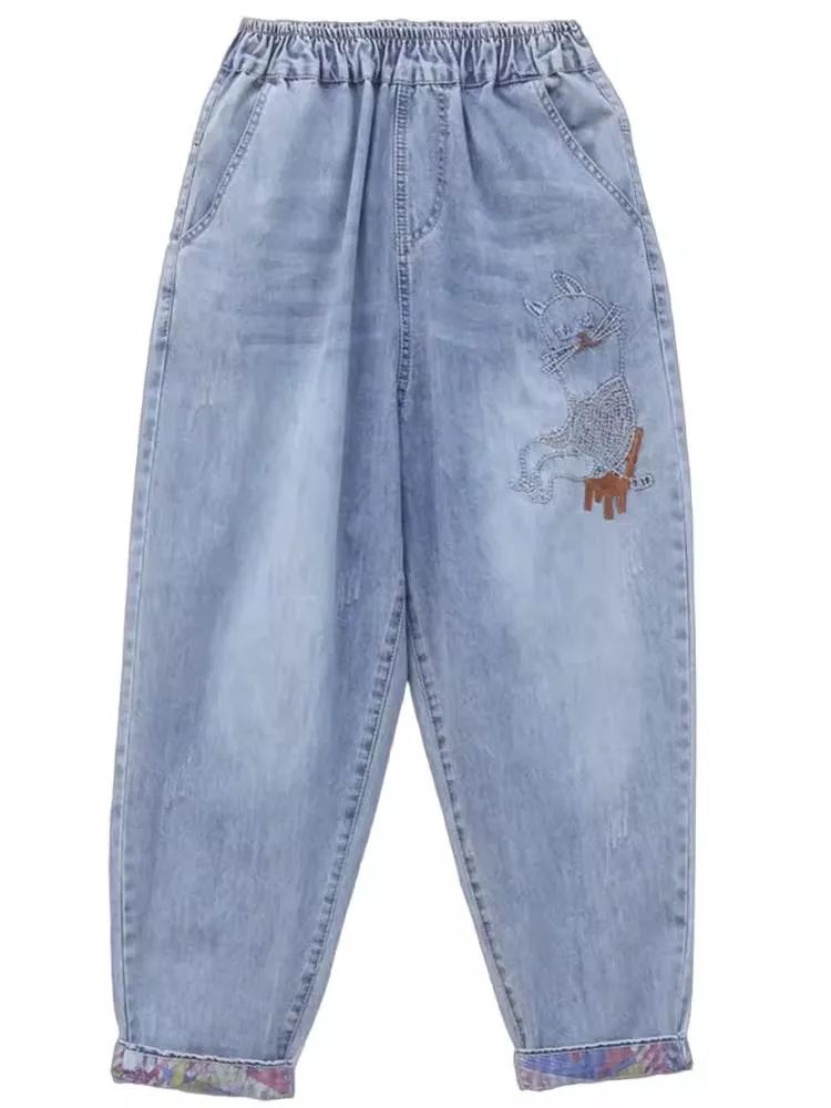 Hoge taille afslankende casual denim jeans dames zomer nieuwe rechte pijpen zeven voet harlan broek faionable kleine gestalte
