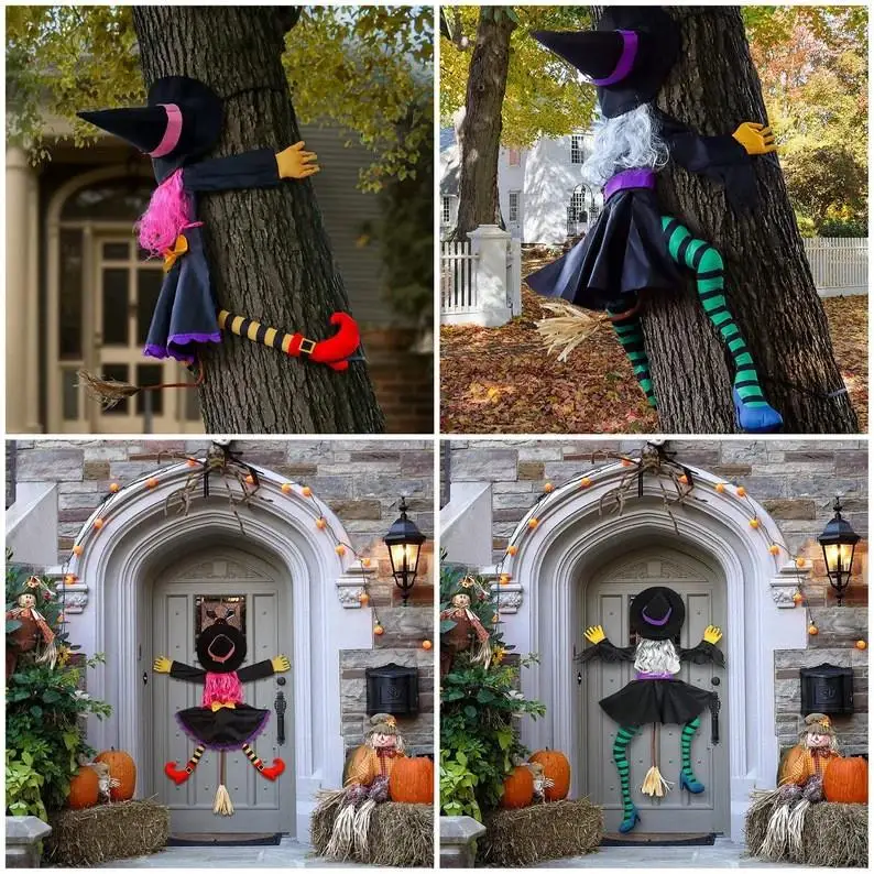 

For Halloween decoration tree climbing witch cross-border creative tree hugging witch party pendant outdoor scene arrangement pr