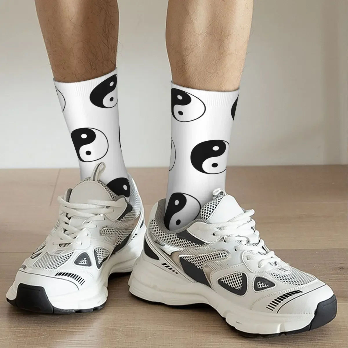 Calcetines asiáticos con símbolo Yin Yang, medias Harajuku de alta calidad, calcetines largos para todas las estaciones, accesorios para regalo de cumpleaños Unisex