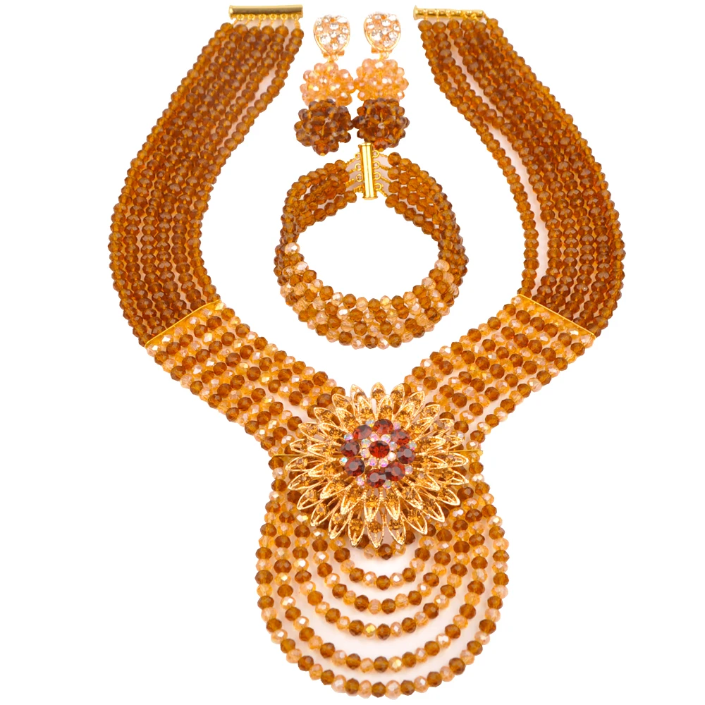 Nigerian Crystal jewelry bridal necklace jewelry collection Wedding Africa