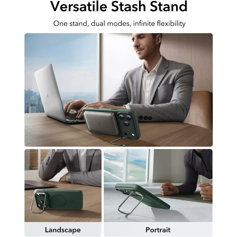 Custodia in silicone per iPhone 17 Pro con supporto per fotocamera integrato e compatibilità MagSafe Protezione anticaduta di livello militare Magneti