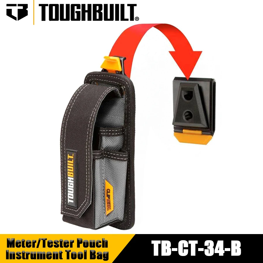 

TOUGHBUILT TB-CT-34-B Meter/Tester Pouch Electrical Instrument Tool Pouch Electrician Instrument Tool Bag Quick Hang Belt Pouch