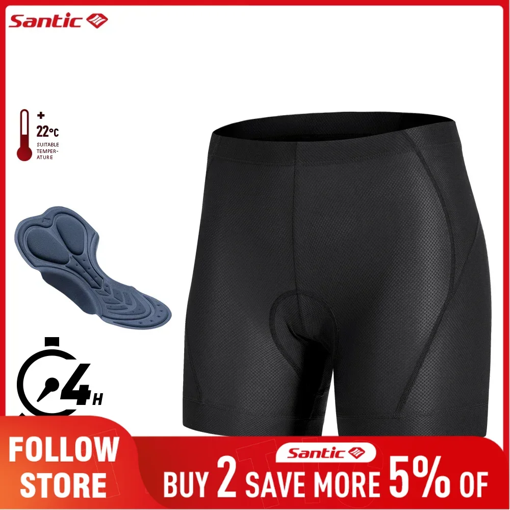 

Santic Outlet Men's Cycling Underwear 4Hours Padded MTB Bike Underpants Elastic Waist Long-distant Road Riding Biker Short Tight