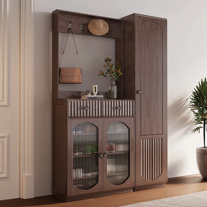 Shoe cabinet Home entrance Entry porch cabinet Entry door Living room Rubber wood large-capacity locker