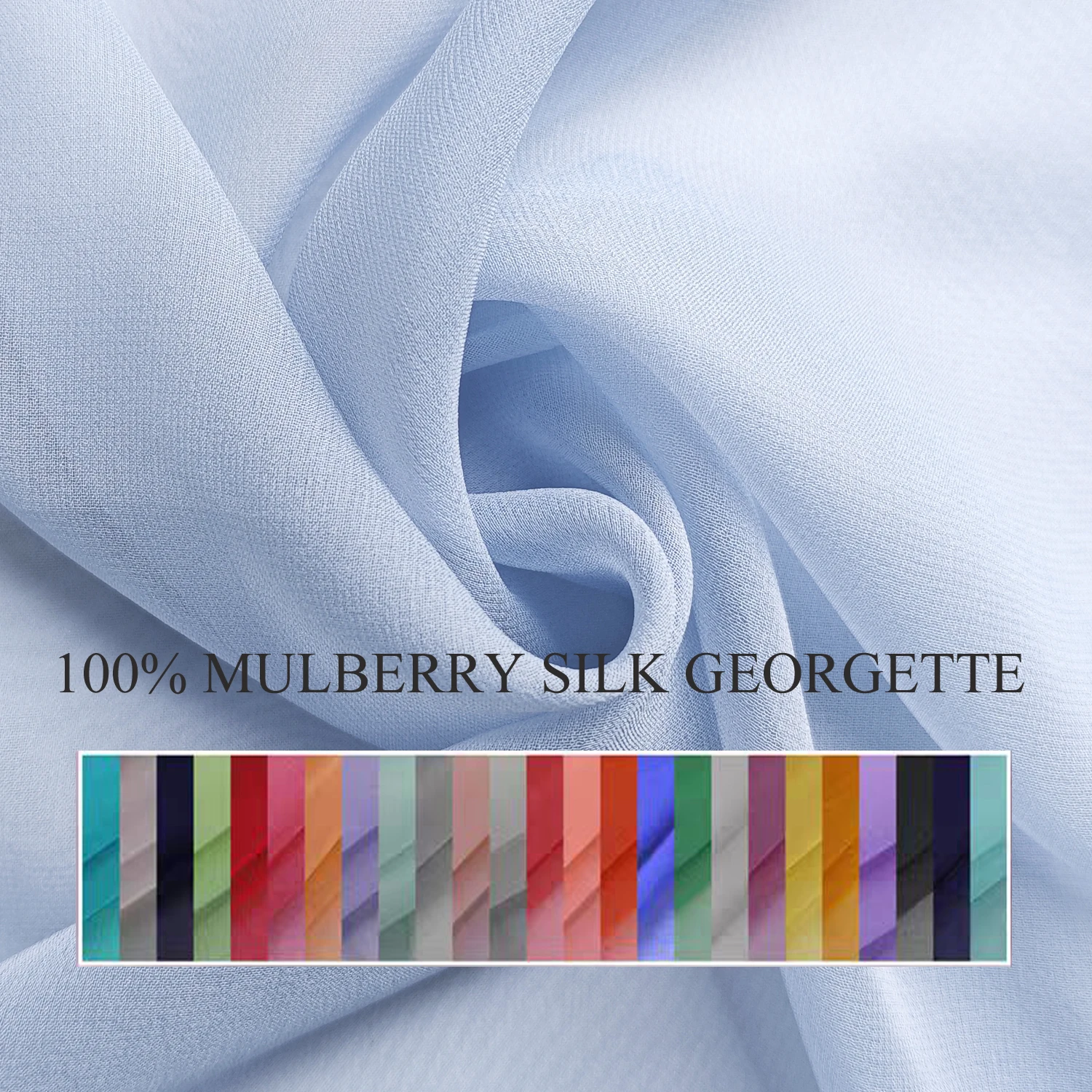 45'' Wide By Meter Solid Mulberry Silk Fabrics Dress Scarves Material Silk Georgette Chiffon Crepe