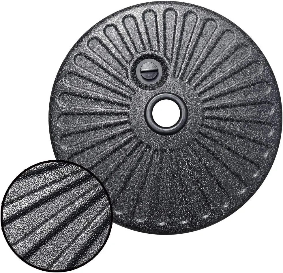 قاعدة مظلة مملوءة بالماء، حامل مظلة خارجي شديد التحمل (أسود) #2