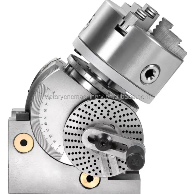 4Inch 3 Jaw Chuck Dividing Head Precision Semi Universal Indexing Head Tailstock Milling Set for Milling Machine Rotary Table