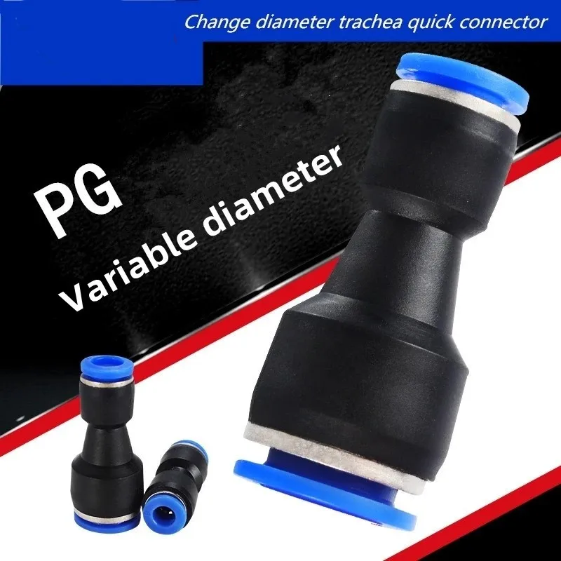 Pneumatic Fittings Fitting Plastic Connector PU PG 4mm 6mmTo 8mm 10mm Air Water Hose Tube Push in Straight Gas Quick Connectors