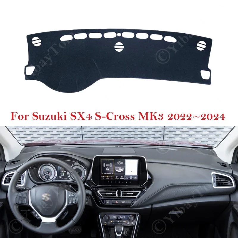 For Suzuki SX4 S-Cross MK3 2022 2023 Accessories Dashboard Cover Board Mat Liner Pad Anti-Slip Custom Sunshade Rug Protect Cape