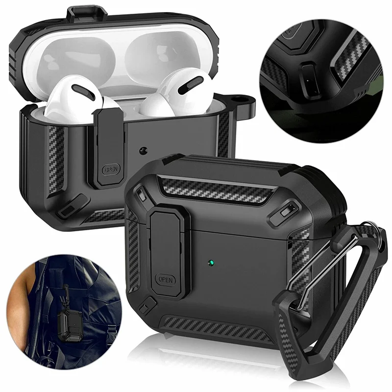Security Lock Earphone Case For AirPods 3th 2th 1th Gen TPU Protective Cover For Apple AirPods Pro 2 1 Accessories With Keychain