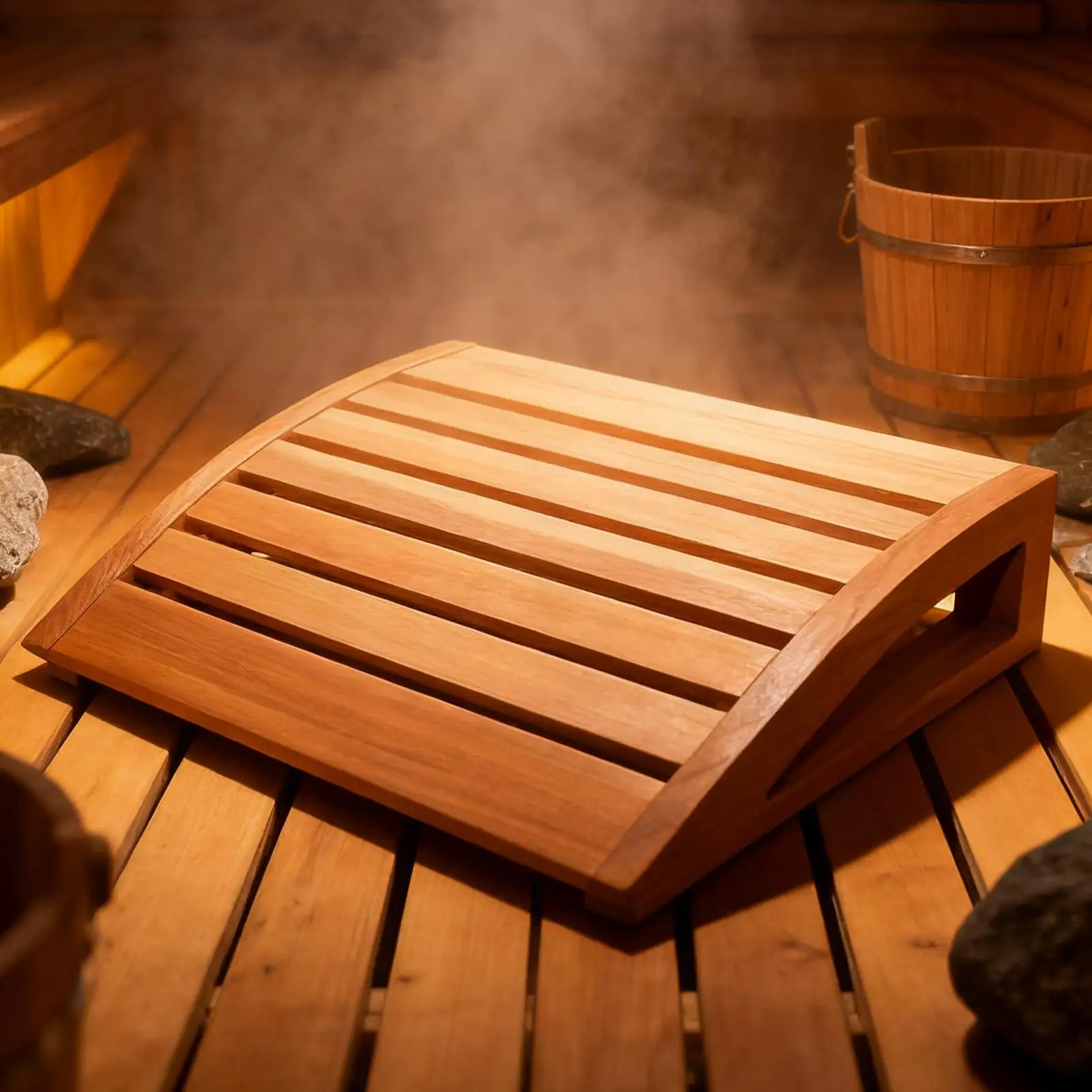 Almohada de Sauna de madera Natural, antideslizante, transpirable, para el hogar, almohada de descanso para el cuello, para la habitación del hogar, descanso comercial, relajante