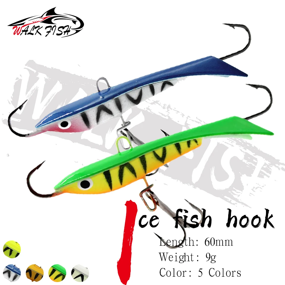 WALK FISH 1Pcs 6cm 9g Winter Eis Fisch Haken Jig Ausgewogene Metall Köder Mini Künstliche Harten köder Karpfen Weiß-auge 0outdoor Süßwasser
