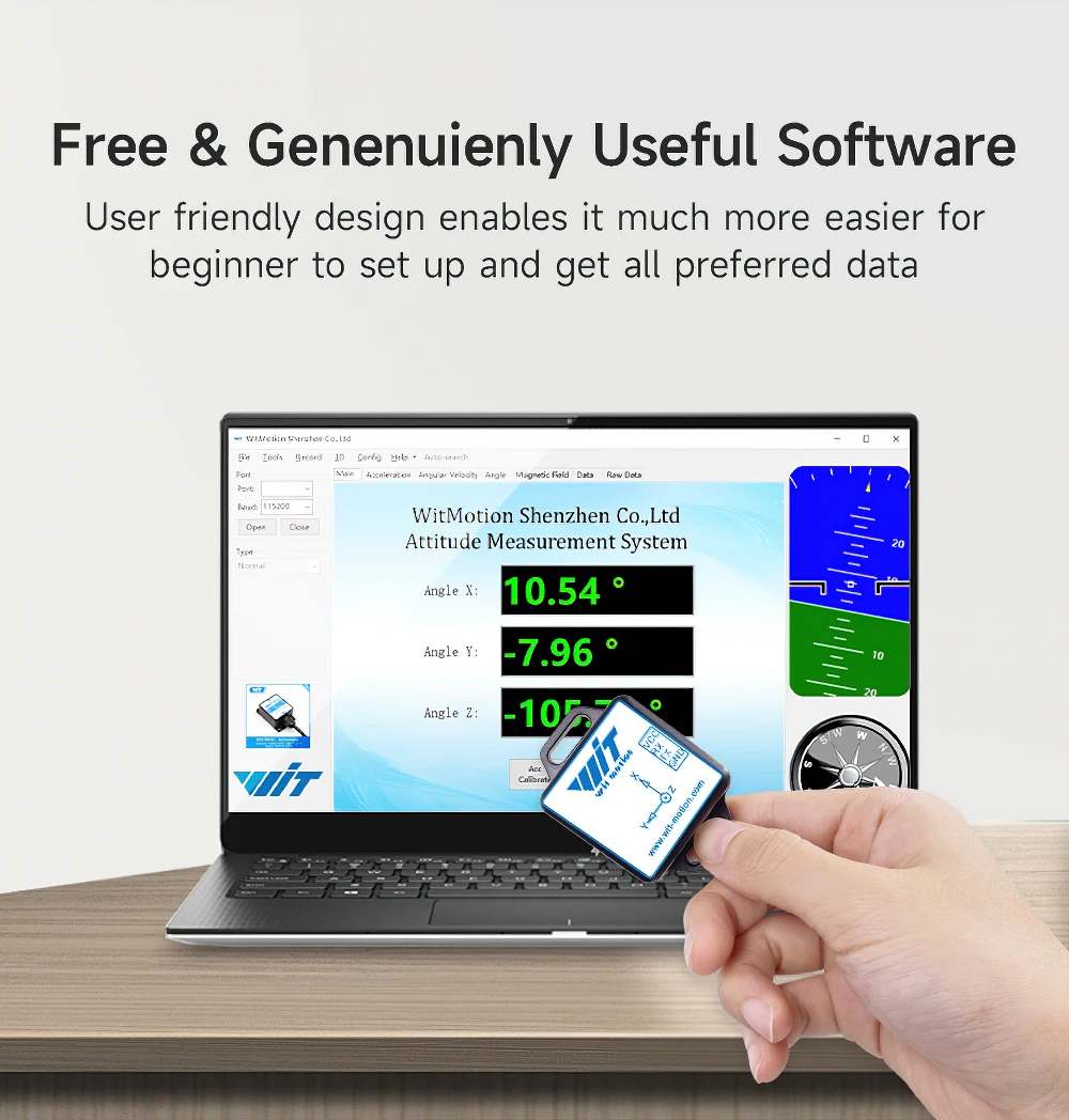 WitMotion WT901C High-Precision 9-Axis AHRS Inclinometer Accelerometer+Gyroscope+Angle+Magnet Field(XYZ), Provide PC/Android App