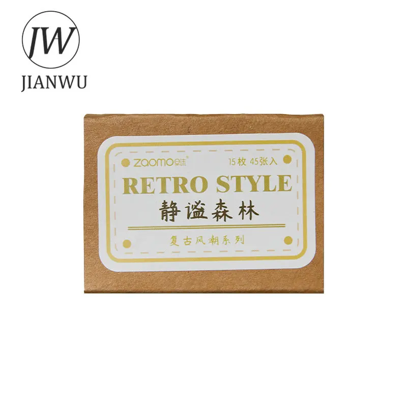 JIANWU 45 Sheets Retro Trend Series Material Paper Creative DIY Journal Collage Scrapbook English Decor Stationary