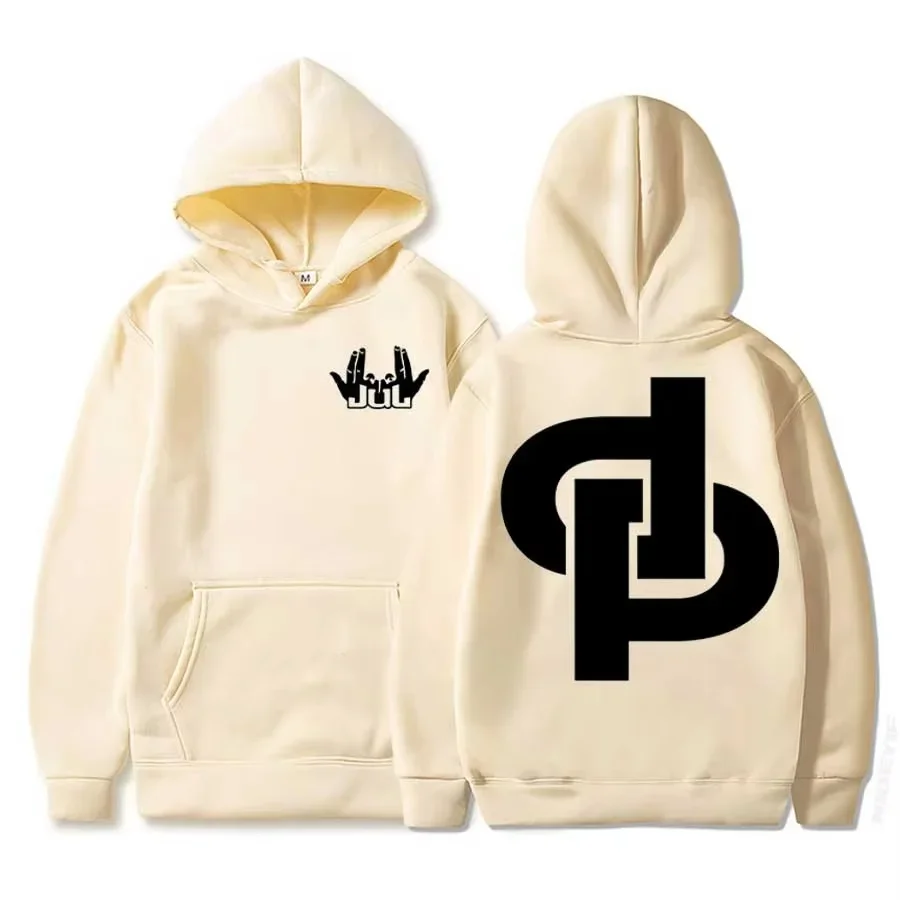 French rapper Jul Tour 2025 Men's hooded sweatshirt Hip Hop style casual sweatshirt Soft and warm hoodie