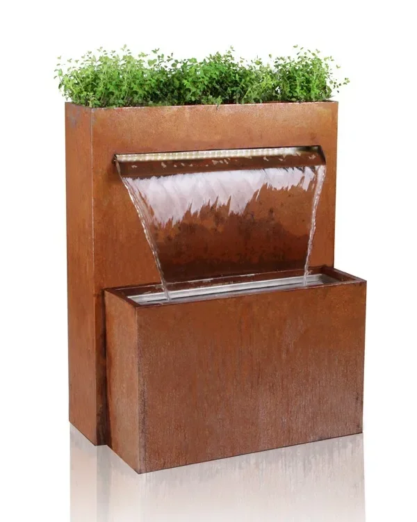 New design corten steel metal waterfall screen outdoor decoration rain curtain