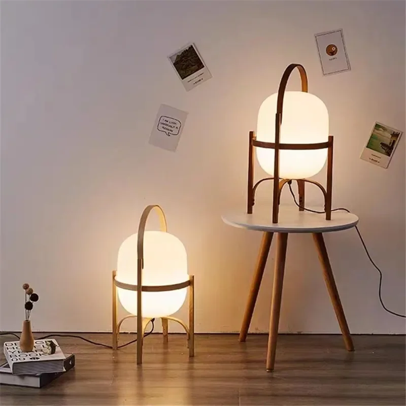 Imagem -04 - Vidro Minimalista Led Table Lamp pé Abajur Madeira Estudo Quarto Cabeceira Sala de Estar Leitura Home Deco