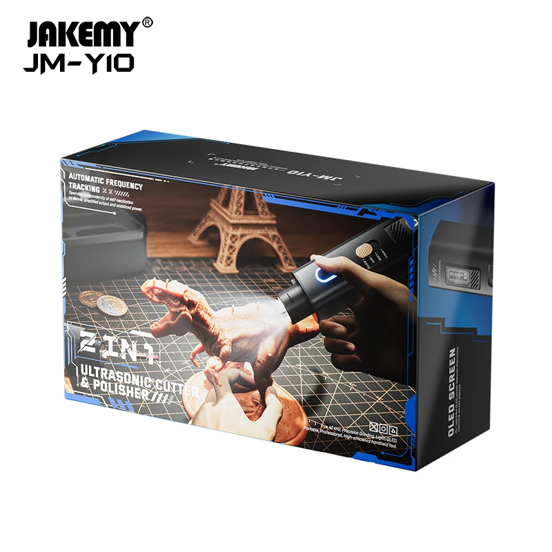 JAKEMY JM-Y10 Ultrasonic Cutting Knife with OLED Screen LED Lighting Multi-function Glue Removal Line Cutting Polishing Pen