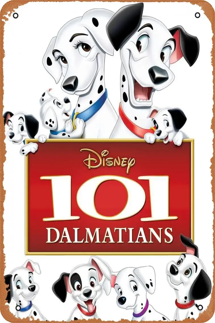 Muecddoa CLASSIC DECOR Movie Poster 101 Dalmatians Movie Poster Wall Art Decor Tin Sign - 8 x 12inch