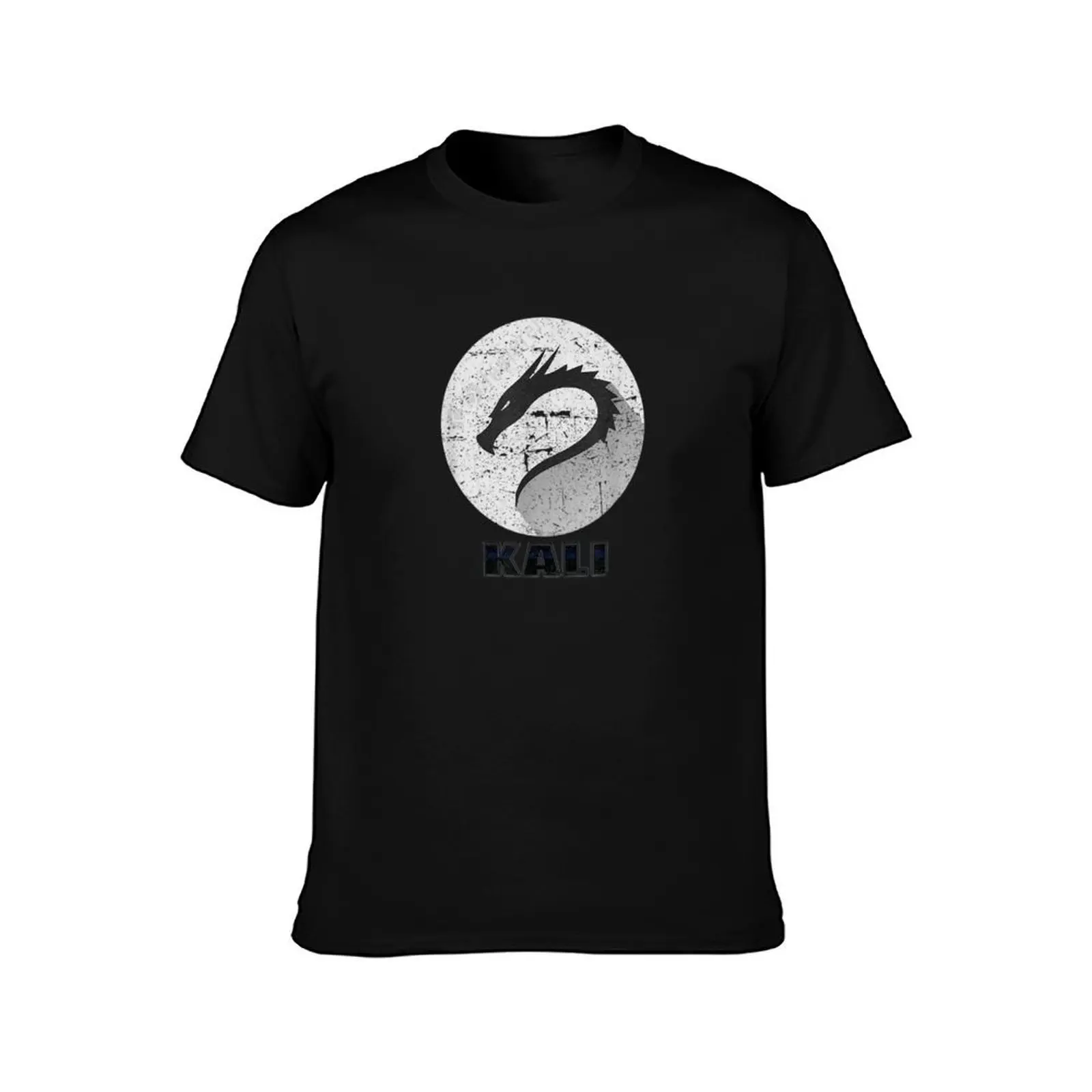 Kali Linux Tee Scratched tagline Dragon Open Source Os T-Shirt, Summer Casual Cotton Tee, Oversized Streetwear Tops, 100% Cotton